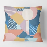 Designart Modern geometric shapes pattern ' Mid-Century Modern Throw Pillow-18x18