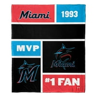 Miami Marlins MLB Colorblock personalizirani svileni pokrivač za bacanje na dodir
