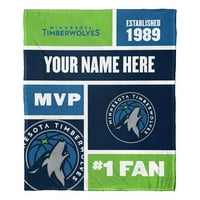 Minnesota Timberwolves NBA Colorblock personalizirana svilena deka za bacanje na dodir