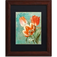 Zaštitni znak Likovna umjetnost tulipani u plamenu II Umjetnost platna u boji Pekara, crni mat, drveni okvir