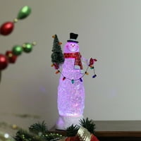 11â vrtložni sjajni LED osvijetljeni snjegović sa božićnim ukrasom na stolu