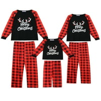 Jedinstvene povoljne ženske hlače od božićnih Jelena Tee karirane porodične komplete pidžame za spavanje