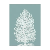 Zaštitni znak likovne umjetnosti 'Koraljno drvo na magli plavo zeleno' platnena Umjetnost Fab Funky