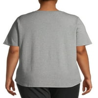 Terra & Sky ženski Plus Size kratki rukav svakodnevna esencijalna majica s V izrezom, 2 pakovanja