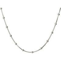 Ženski zmijski lanac na kvadrat od srebra sa perlicama