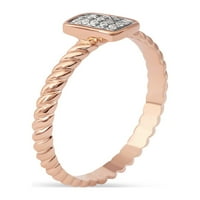Imperial 1 20ct TDW Diamond Pink ton srebra pravougaonik oblik klaster obećanje prsten