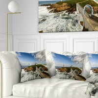 Designart Bright Illa Pancha Svjetionik - jastuk za bacanje fotografija na obali mora-18x18