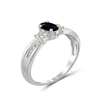 JewelersClub Sapphire Prsten Birthstone Nakit-0. Carat Sapphire 0. Srebrni prsten nakit sa bijelim dijamantskim naglaskom-prstenovi od dragog kamenja sa hipoalergenom 0. Sterling Silver Band