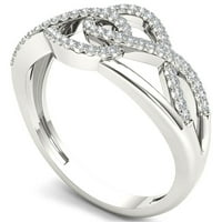 1 6ct TW Diamond 10k Bijelo zlato Interlocking Loops modni prsten