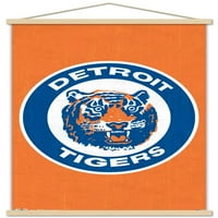 Detroit Tigers-Retro Logo zidni Poster sa drvenim magnetnim okvirom, 22.375 34