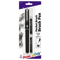 Pen Pentel džepna četkica za pigment punjenje tinte, siva, 2 pkg