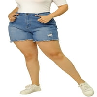 Jedinstvene ponude za žene Plus Size ljetne Denim šorc sirove Hem Casual jean šorc