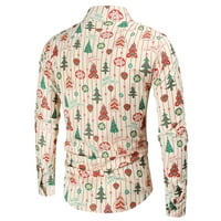 pxiakgy majice za muškarce bluza lapel muške božićne majice casual moda 3d tiskani digitalni top muške majice