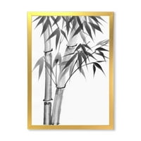 PROIZVODNJAČA Vintage crno-bijeli bambus tradicionalni uokvireni umjetnički otisak
