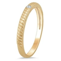 10k prsten sa teksturom od žutog zlata sa naglaskom od žutog zlata