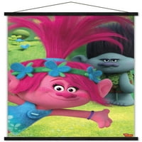 Dreamworks Trolls - Zabavni zidni poster sa drvenim magnetskim okvirom, 22.375 34