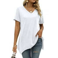 Majice za žene Ljetne vrhove kratkih rukava V-izrez T majice Tuničke vrhove top bluza