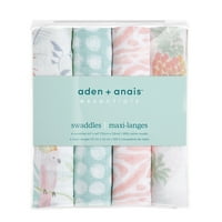 Aden + Anais Essentials, Pokrivač Od Pamučnog Muslina, Tropikalija, Djevojčice, Dojenčad, 4 Pakovanja