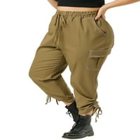Unique Bargains Juniors ' Plus Size vezice sa elastičnim strukom kargo pantalone sa džepovima