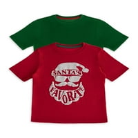 Wonder Nation Božić Kratki Rukav Grafički T-Shirt Vrijednost Bundle