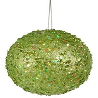 Fancy Green Apple Holographic Glitter Natopljene Božić Ball Ornament 4.75