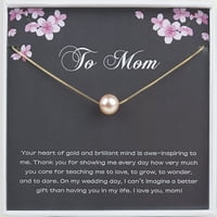 Anavia mami ogrlica poklon, Hvala poklon za majku, Najbolji poklon za tvoju mamu na dan vjenčanja-[Pink Pearl