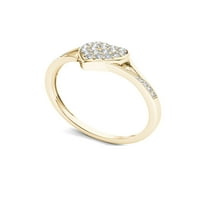 1 6Ct TDW Diamond 10k žuto zlato dijamantski oblik srca Split Shank modni prsten
