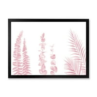 Designart 'palmine grane i rumenilo Pinkeucalyptus' Shabby Chic uokvireni umjetnički Print