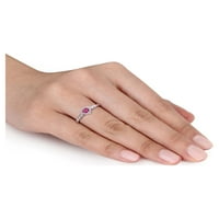 Miabella ženski CT. Kreiran Ruby & Sapphire sa dijamantskim srebrnim prstenom za obećanje srca
