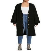 No Bounties Juniors ' Plus Size Balloon Sleeve Duster