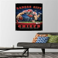Kansas City Chiefs - zidni Poster za kraj Zone sa potisnim iglama, 22.375 34