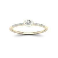 1 4ct TDW dijamant 10k žuti zlatni klasični zaručnički prsten