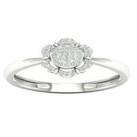 Imperial 1 10ct TDW dijamant s srebra cvijet Burst prsten
