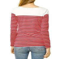 Jedinstvena ponuda ženska boja blok prugasta pletena majica sa dugim rukavima