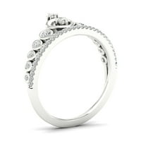 1 4ct TDW dijamantski 10k bijeli Zlatni krunski modni prsten