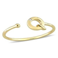 Dijamantski naglasak 10kt žuto zlato početni Q otvoreni prsten