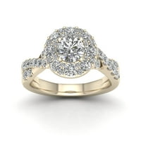 2ct TDW dijamantski 14k verenički prsten od žutog zlata