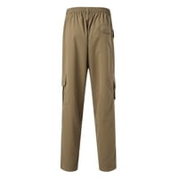 Nečuvene teretne pantalone Muške muške hlače za prehranu elastičnih struka opuštene fit multi džepove casual