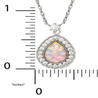 Brilliance Fine nakit srebra kubni cirkonij i stvorio Opal suze privjesak 18 lanac