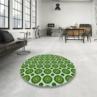 Ahgly Company Machine Persiblen Round Transicijske pastelne tepine zelene površine, 5 'okruglica