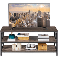 Alden dizajn industrijski drveni TV stalak za televizore do 65, Taupe Drvo