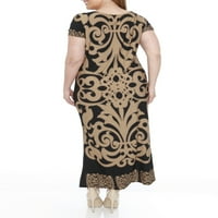 Ženska Maxi haljina od jasmina sa štampom Plus Size