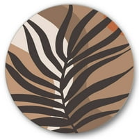 Designart 'Shapes and Tropical list Silhouettes II' Modern Circle Metal Wall Art-disk of 23