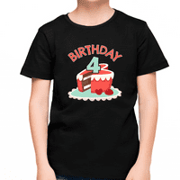 Četvrti rođendan dječaka godina star dječak četvrti rođendanski kolač za rođendanska majica za rođendanska