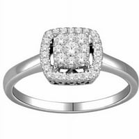Carat TW Diamond 10kt bijeli Zlatni modni prsten u obliku jastuka