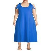 Get ženska pletena Midi haljina Plus Size naramenica