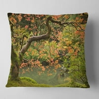 Designart japanska jesenja sezona vrta - jastuk za bacanje s pejzažnim printom - 16x16