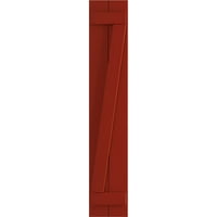 Ekena Millwork 3 4 W 67 H True Fit PVC ploča spojena ploča-N-letve roletne w Z-Bar, Vatro Crvena