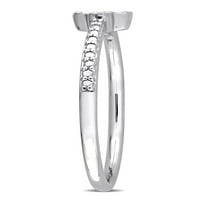 Miabella ženski dijamantski naglasak Sterling Silver Dainty Promise prsten