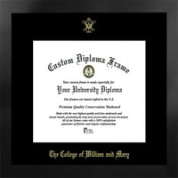 College of William i Mary 13W 10h Manhattan Crna Single Mat Gold reljefni diplomu okvir sa bonus kampusu